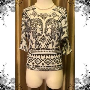 Gaze Top with Elephant Designs